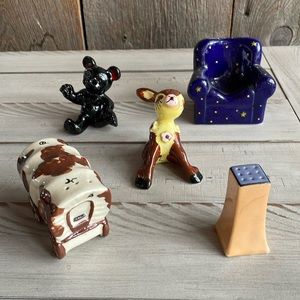 Lot of 5 Vintage Salt and Pepper Single Shakers